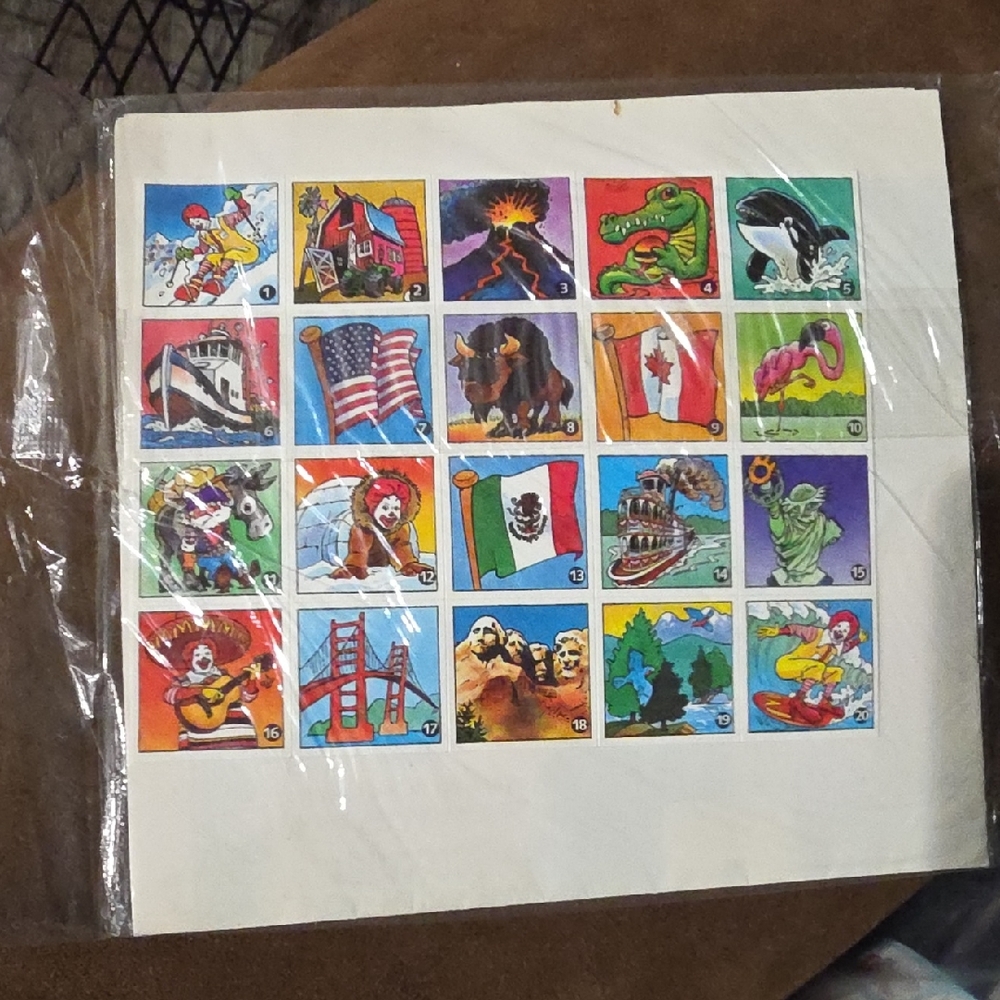 Sealed 1995 Mcdonaldland Sticker Poster Map Collectible